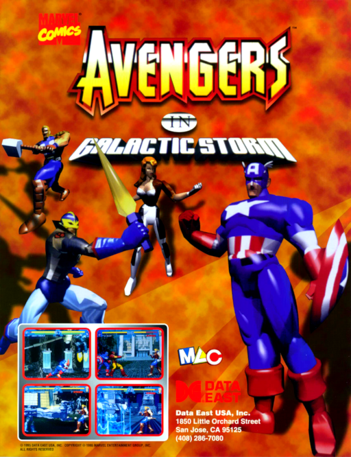 Avengers In Galactic Storm (US) Arcade Game Cover